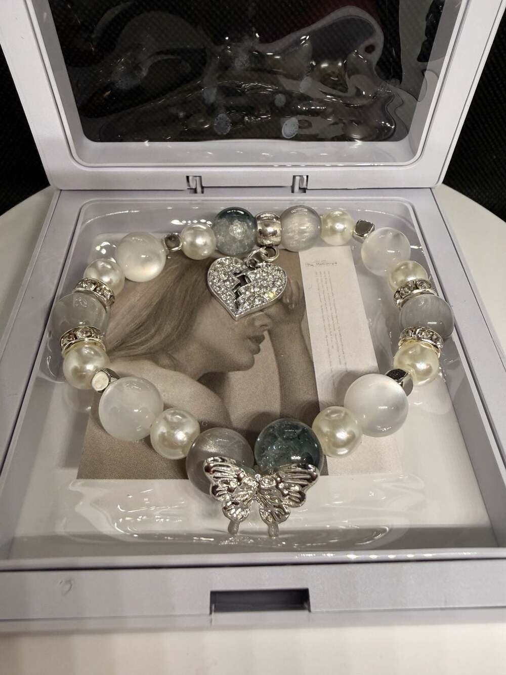 Taylor Swift The Tortured Poets Department Beaded Charm Bracelet with Butterfly
